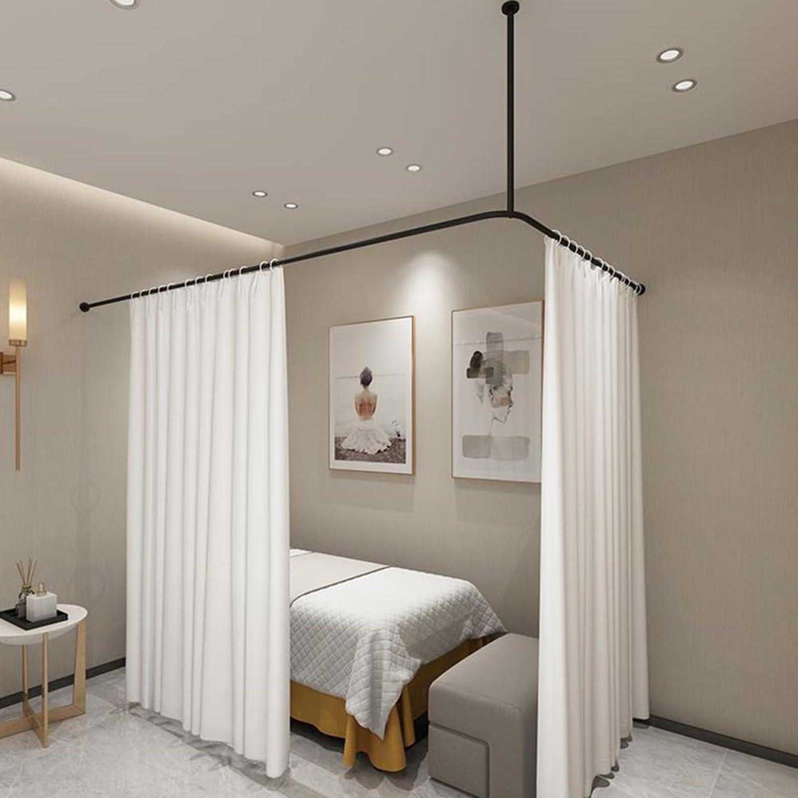 美容室や寝室に！パーテーションポール ゴールド カーテン別売り ショップ 美容室や寝室に！パーテーションポール ゴールド カーテン別売り